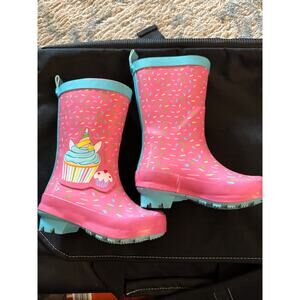 Wonder Nation Kids Rain Boots Cupcake Print Pink Size 5/6